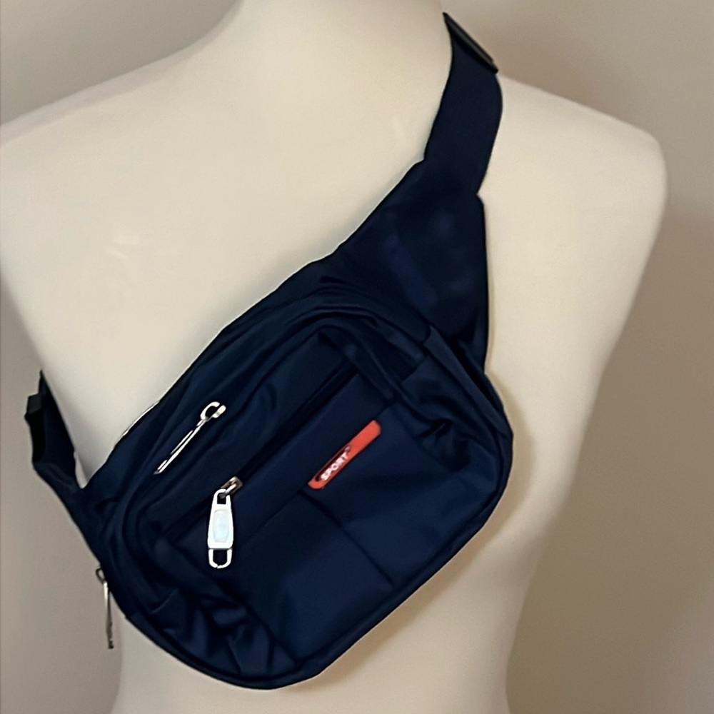 Navy nylon Fanny pack/sling pack/bum bag-NEW